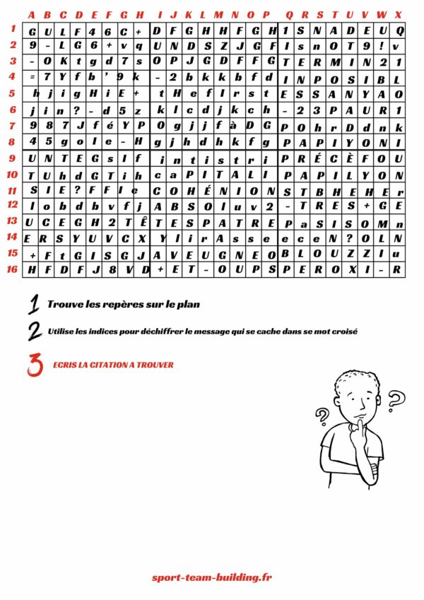 Carte orientation mot croisé