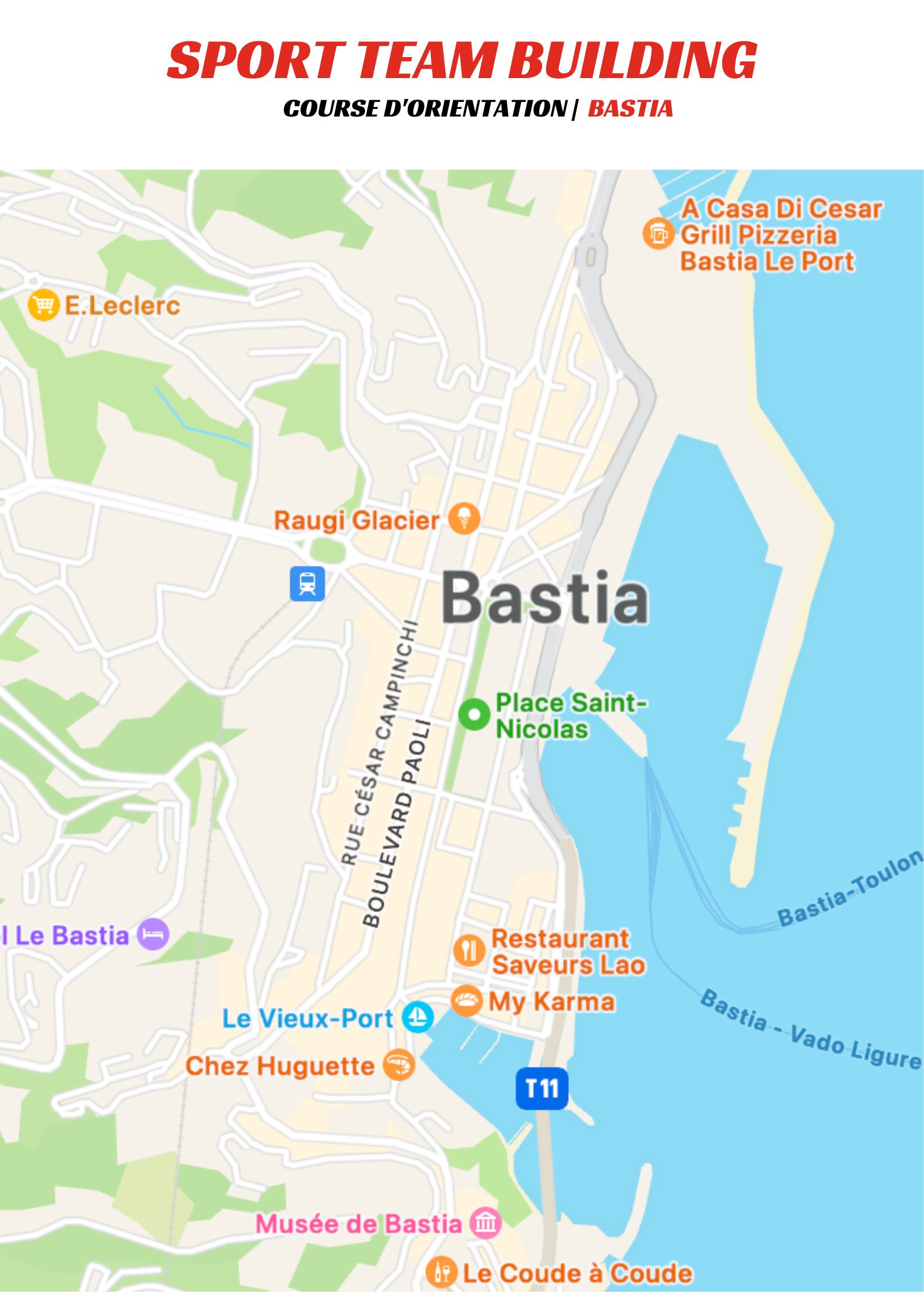 Course d'orientation et chasses aux trésors en entreprise et amis à bastia