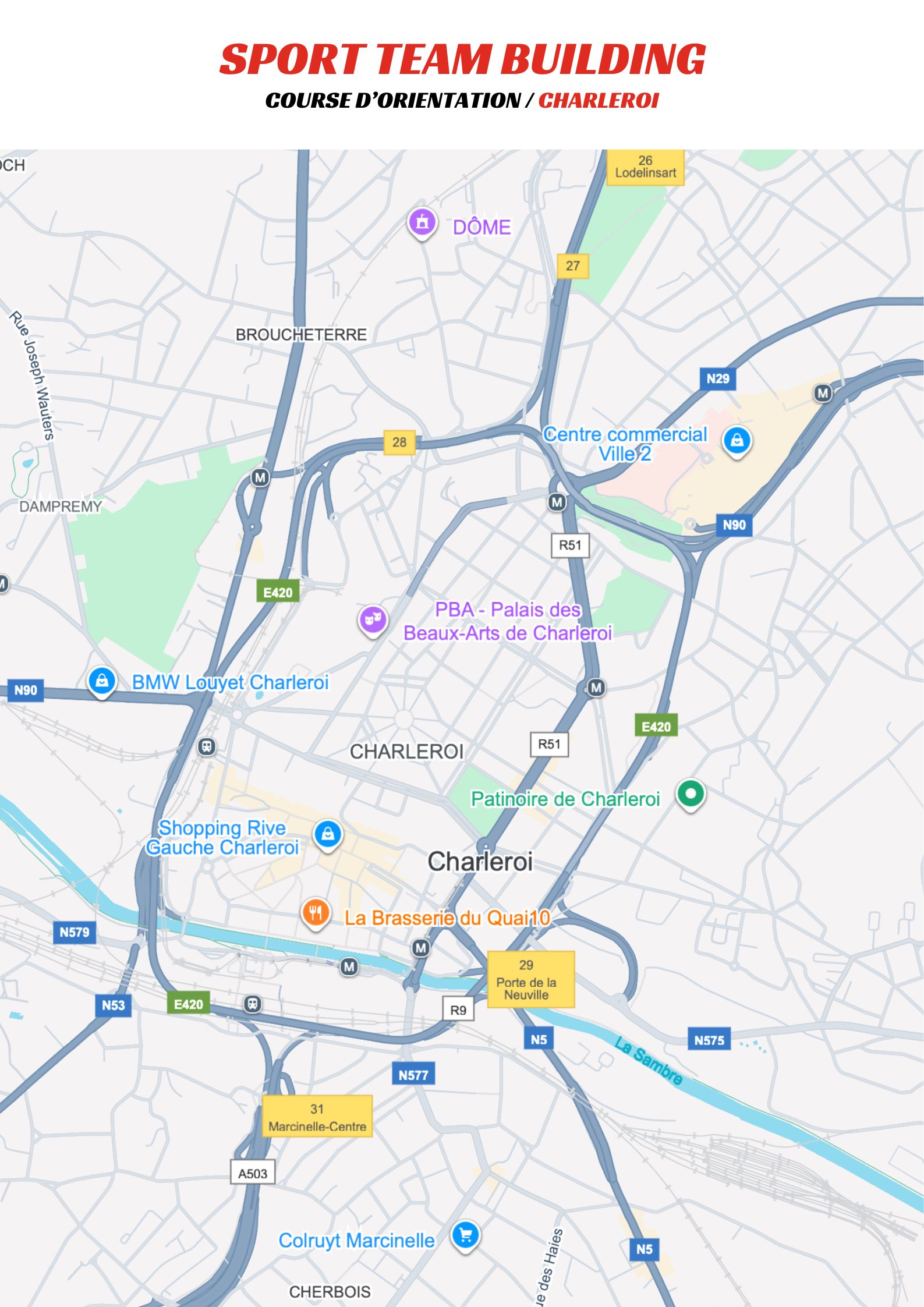 COURSE D'ORIENTATION A CHARLEROI 