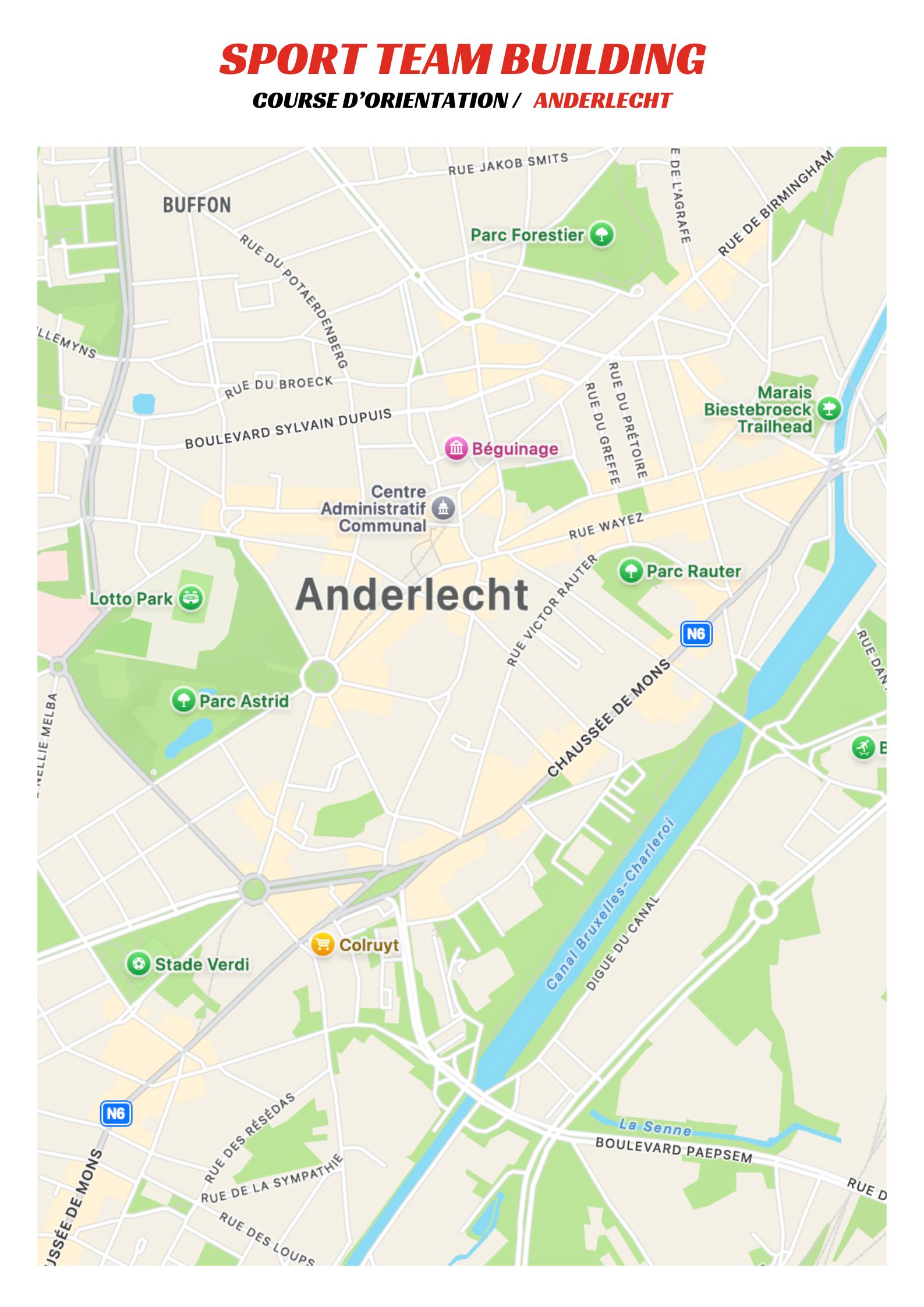 course d'orientation anderlecht