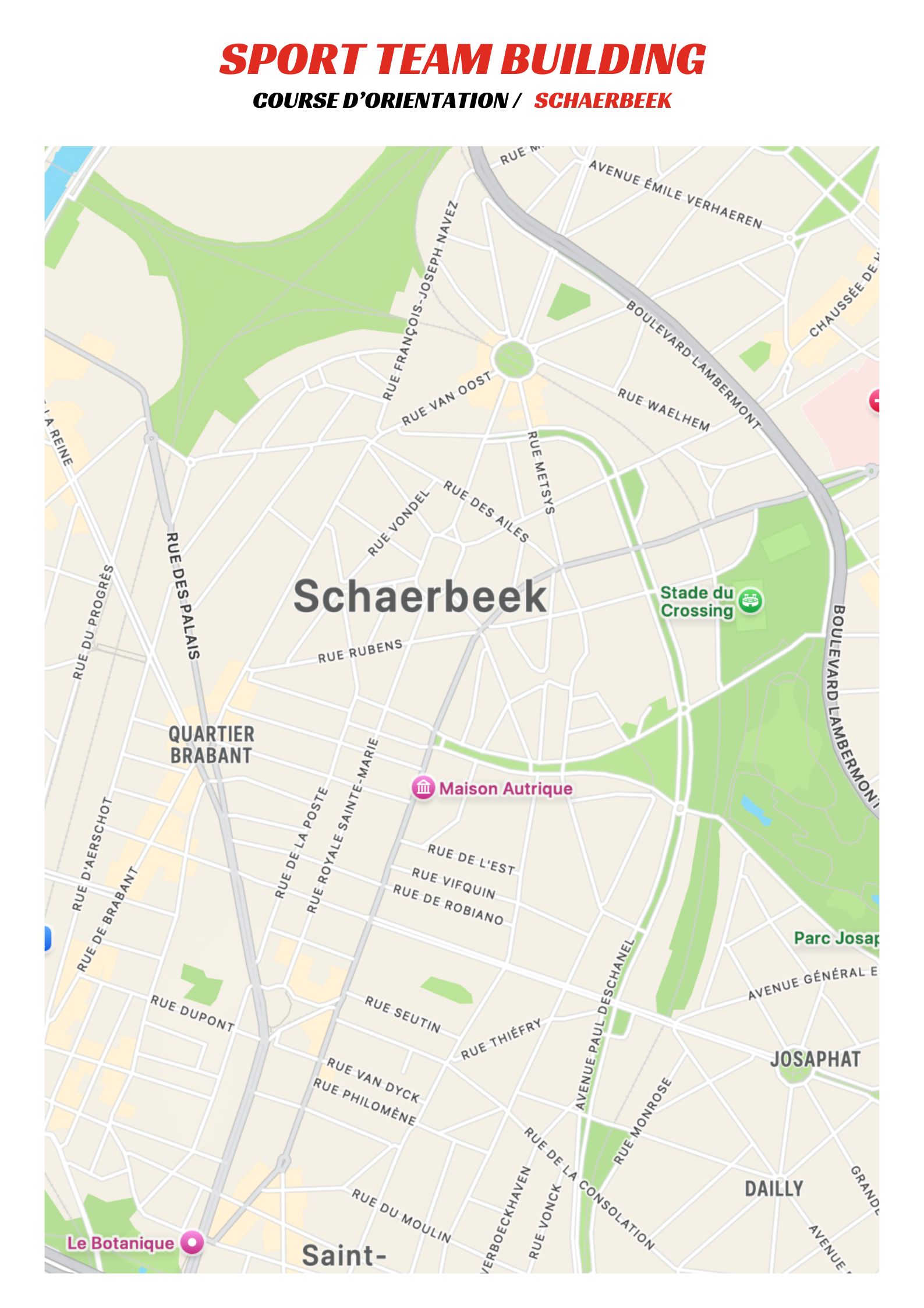 course d'orientation a Schaerbeek