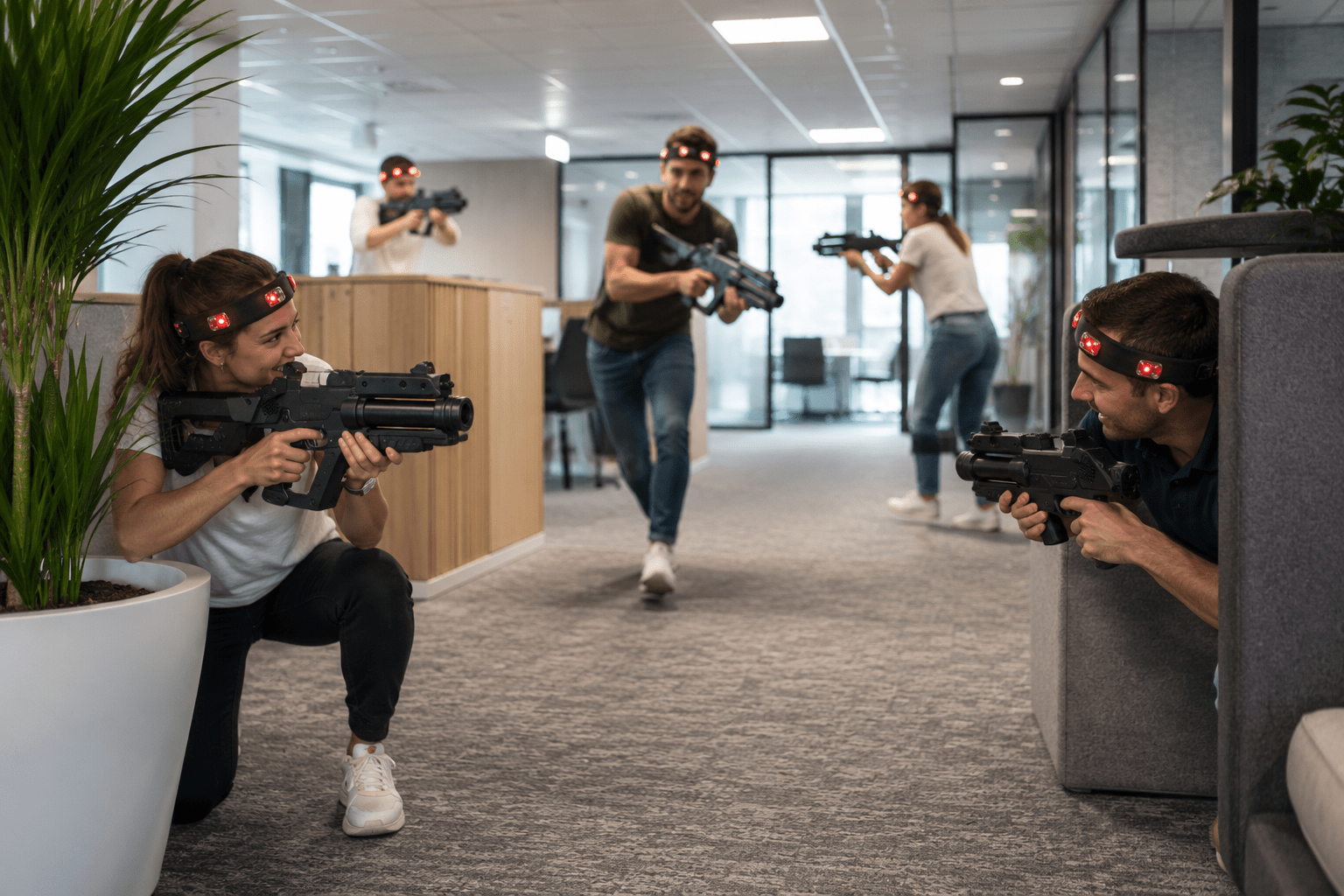 laser tag mobile pour team building entre collaborateurs 